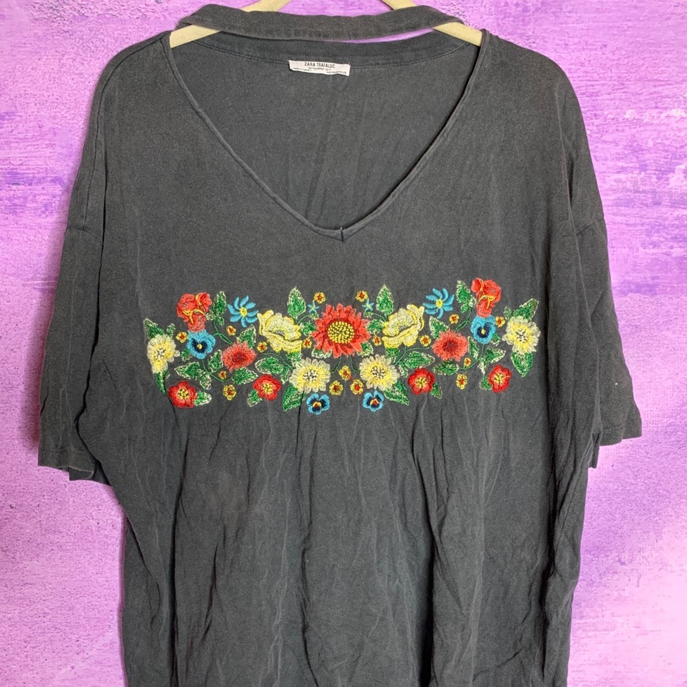 Zara Trafaluc Flower Top